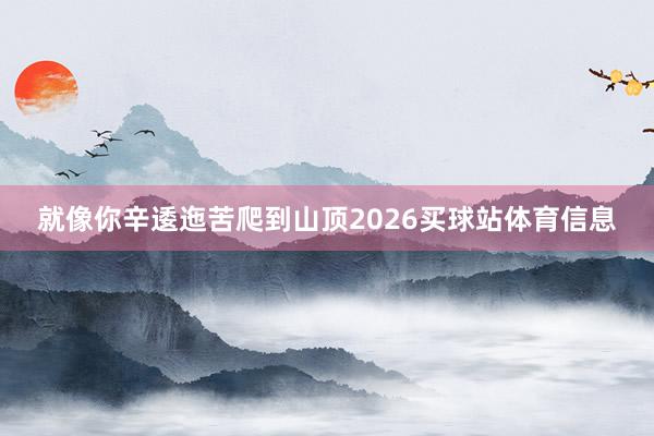 就像你辛逶迤苦爬到山顶2026买球站体育信息