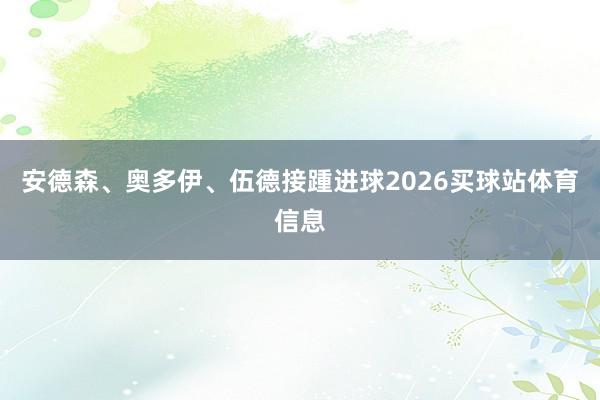 安德森、奥多伊、伍德接踵进球2026买球站体育信息