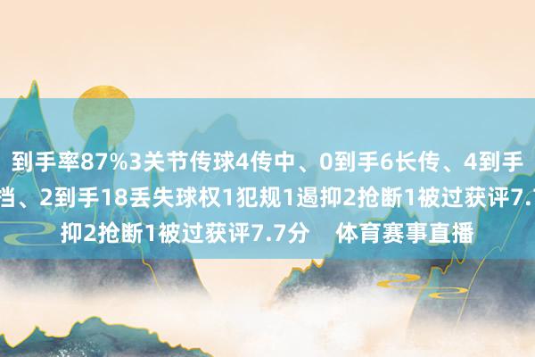 到手率87%3关节传球4传中、0到手6长传、4到手1创造要紧契机7抵挡、2到手18丢失球权1犯规1遏抑2抢断1被过获评7.7分    体育赛事直播