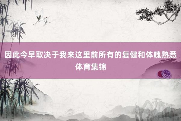 因此今早取决于我来这里前所有的复健和体魄熟悉体育集锦