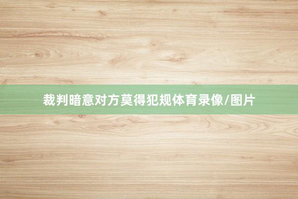 裁判暗意对方莫得犯规体育录像/图片