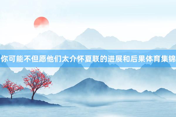 你可能不但愿他们太介怀夏联的进展和后果体育集锦
