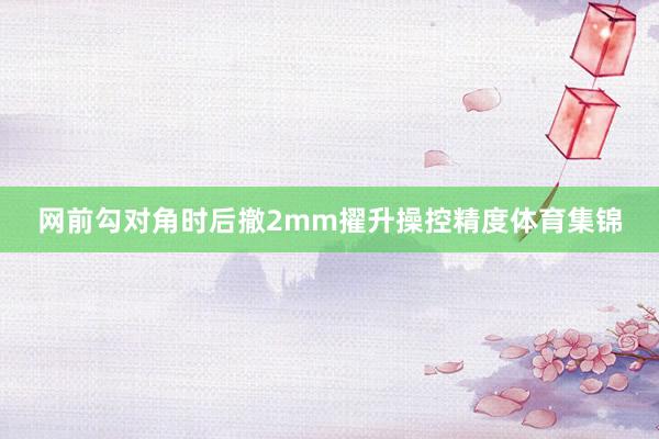 网前勾对角时后撤2mm擢升操控精度体育集锦