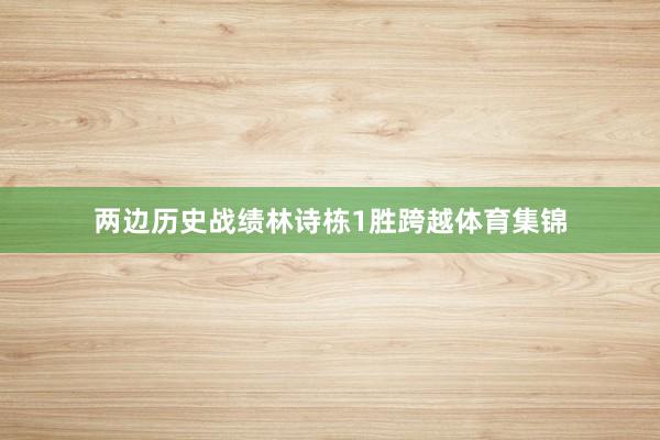 两边历史战绩林诗栋1胜跨越体育集锦