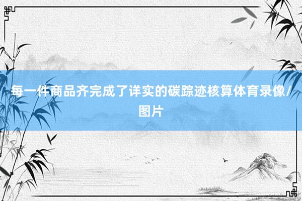 每一件商品齐完成了详实的碳踪迹核算体育录像/图片