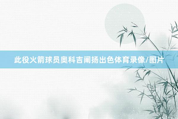 此役火箭球员奥科吉阐扬出色体育录像/图片
