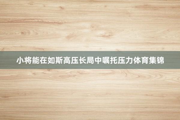 小将能在如斯高压长局中嘱托压力体育集锦