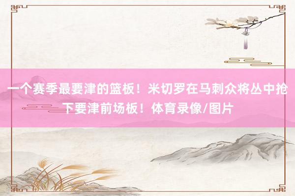 一个赛季最要津的篮板！米切罗在马刺众将丛中抢下要津前场板！体育录像/图片